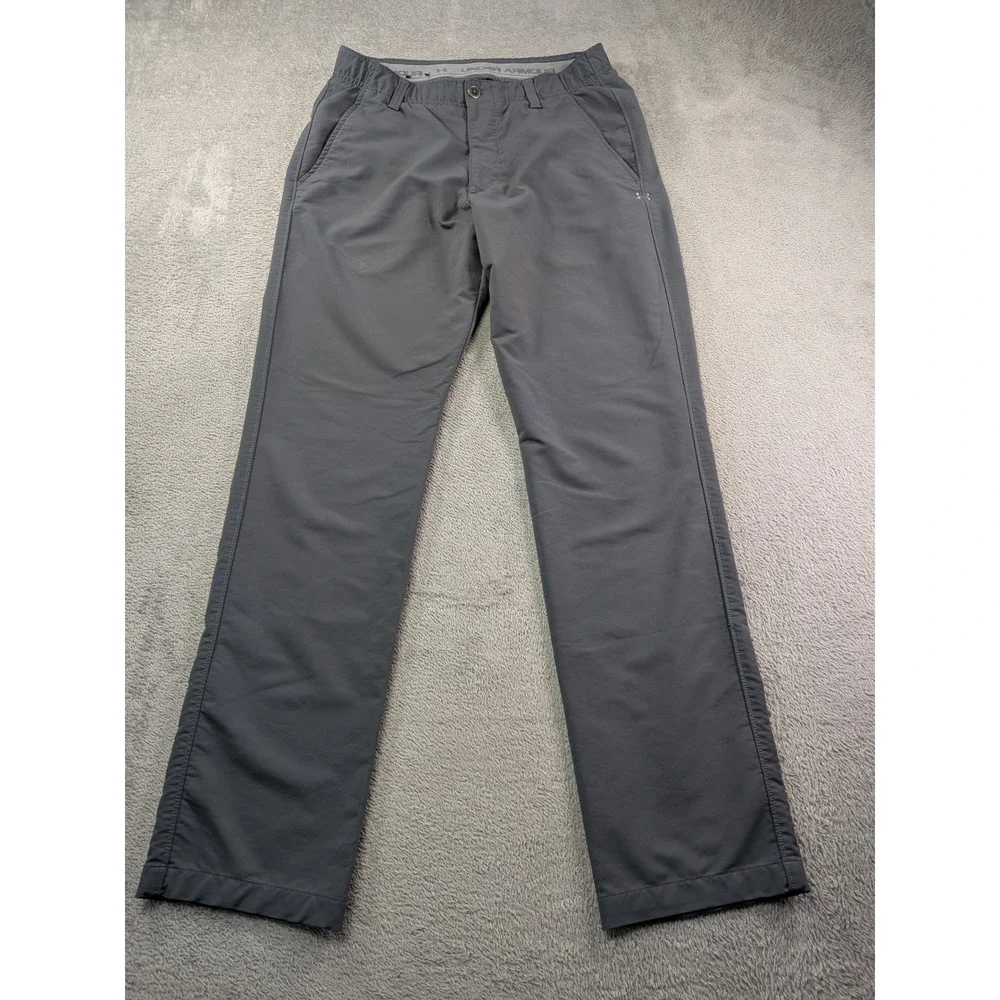 Under Armour Mens Golf Pants Gray Performance Straight Leg 32x32 (Fits 29x31.5)